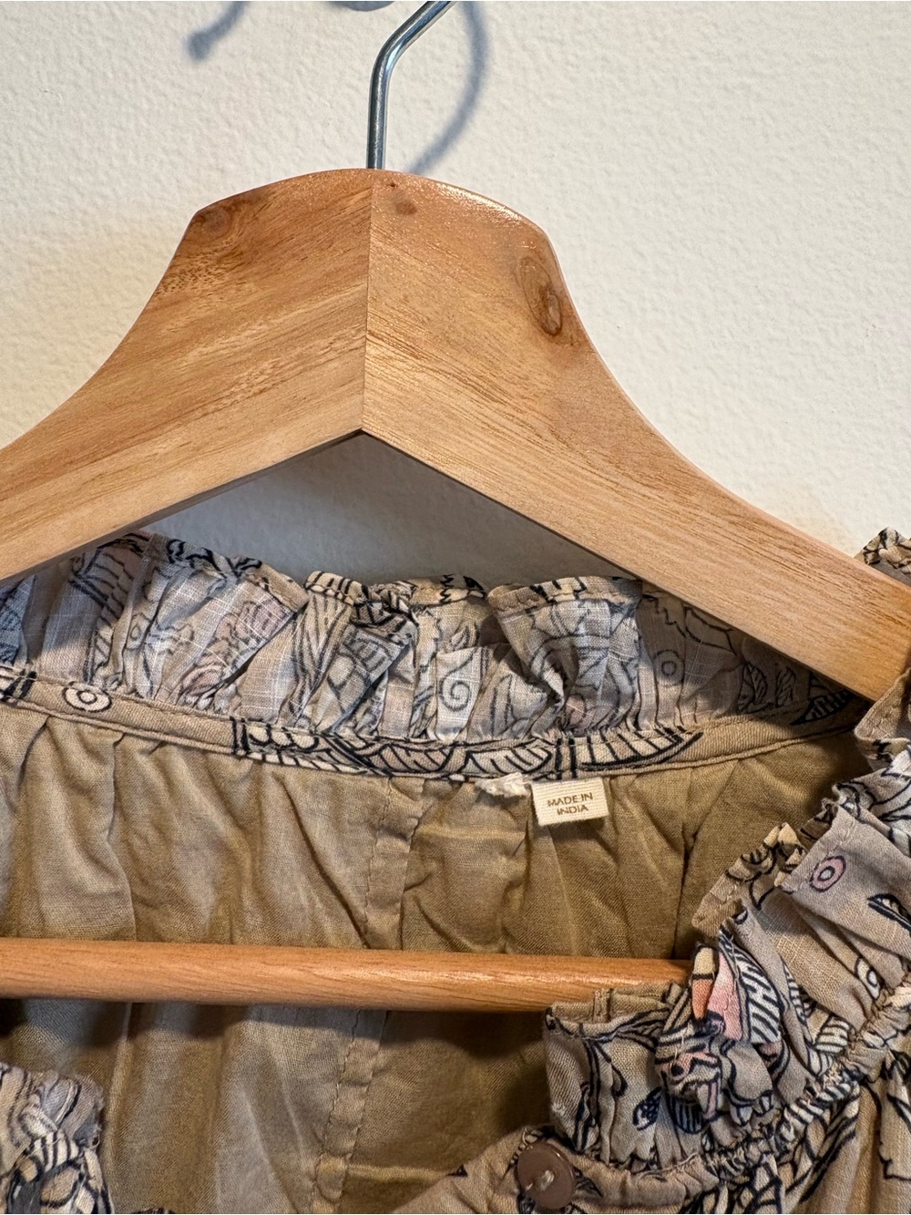 Anthropologie || Let Me Be Celeste Mini Dress Block Print Fish Cream XS - Picture 6 of 11